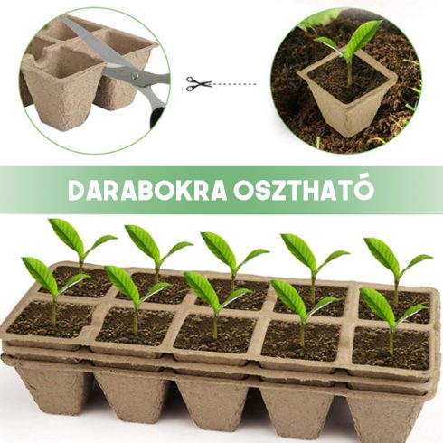Jiffy tőzegcserép sáv réselt, 3x2 db, 8x8cm - goldenpalm.hu