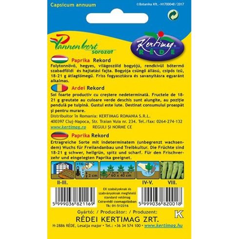 Étkezési csípős paprika - Rekord - 0,5g