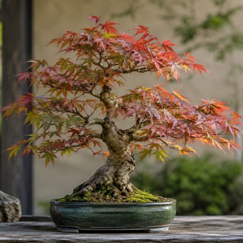 Acer palmatum japán juhar bonsai dekoratív bonsai tálban