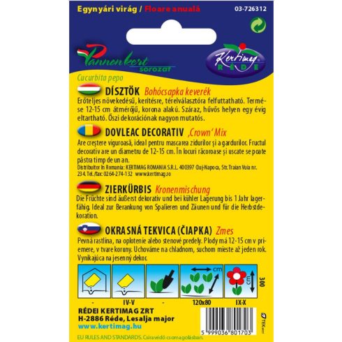 Dísztök - Kisgyümölcsű keverék tök - 2g.