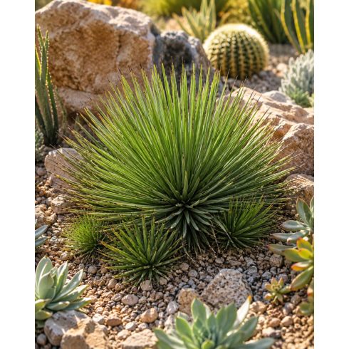 Agave striata természetes száraz köves élőhelyén Mexikóban