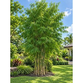 Dendrocalamus strictus óriás bambusz teljes méretben kertbe kiültetve
