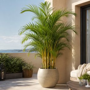 Dypsis lutescens aranynád pálma dús zöld lombozattal dekoratív cserépben