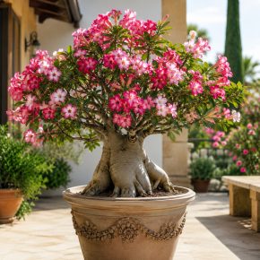 Adenium obesum palackfa kifejlett példány cserépben