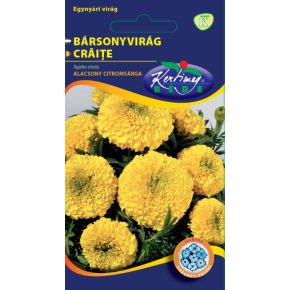 Bársonyvirág, nagyvirágú alacsony, citromsárga - 1g