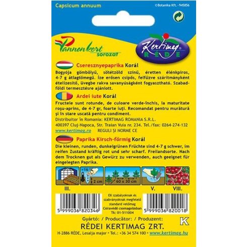 Cseresznyepaprika - erősen csípős - Koral - 0,5g