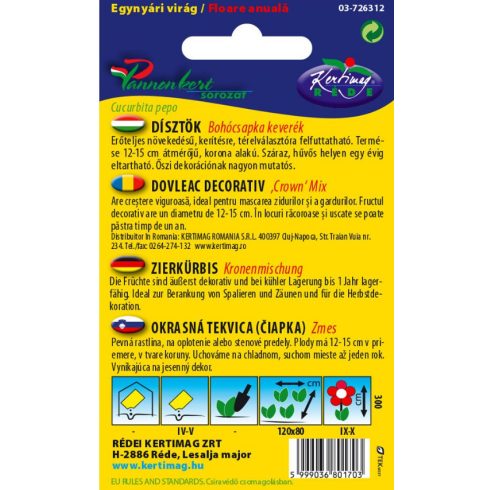 Dísztök - Bohócsapka tök - 1g